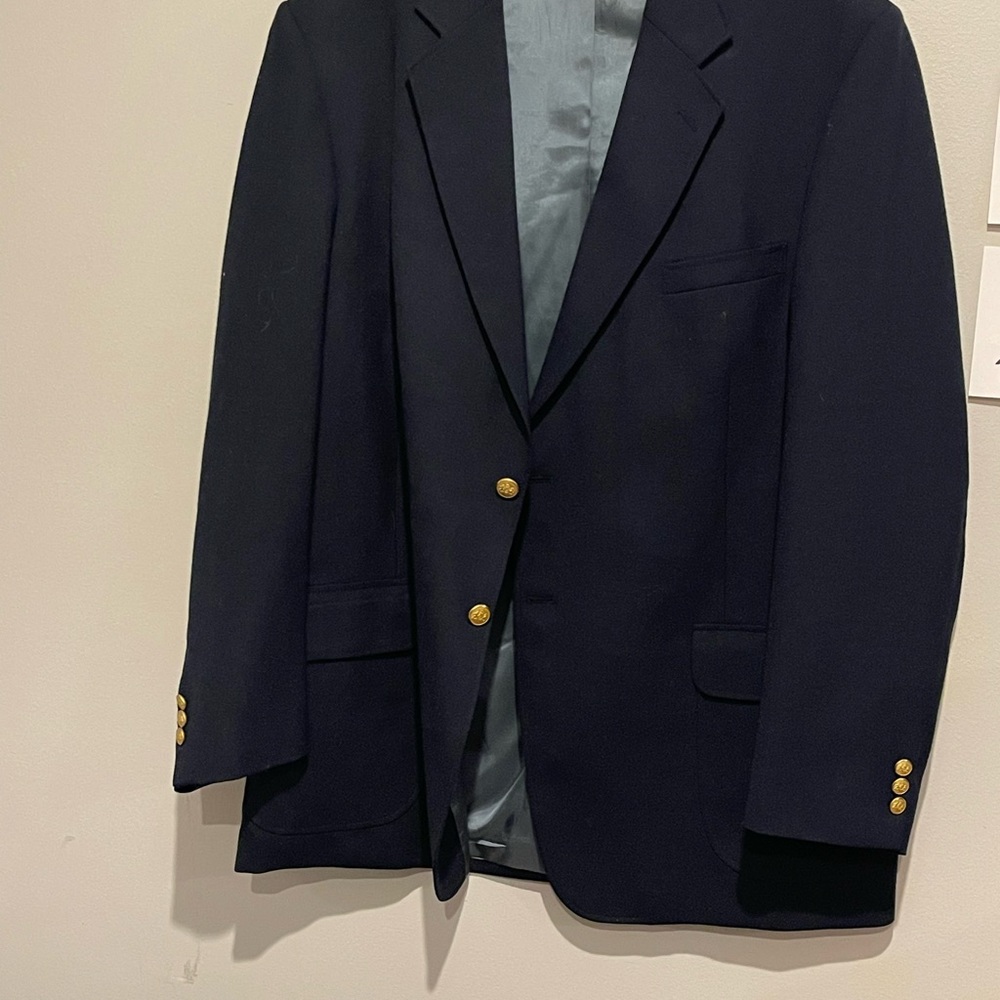 Stafford Dark Blue Blazer with Gold Buttons